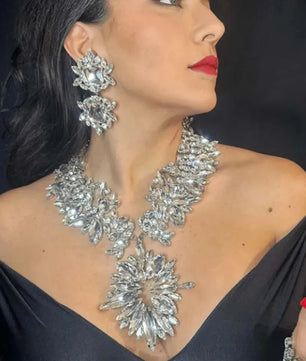 Stonefans Crystal Wedding Jewelry Set – 2 Piece Necklace & Earrings for Women