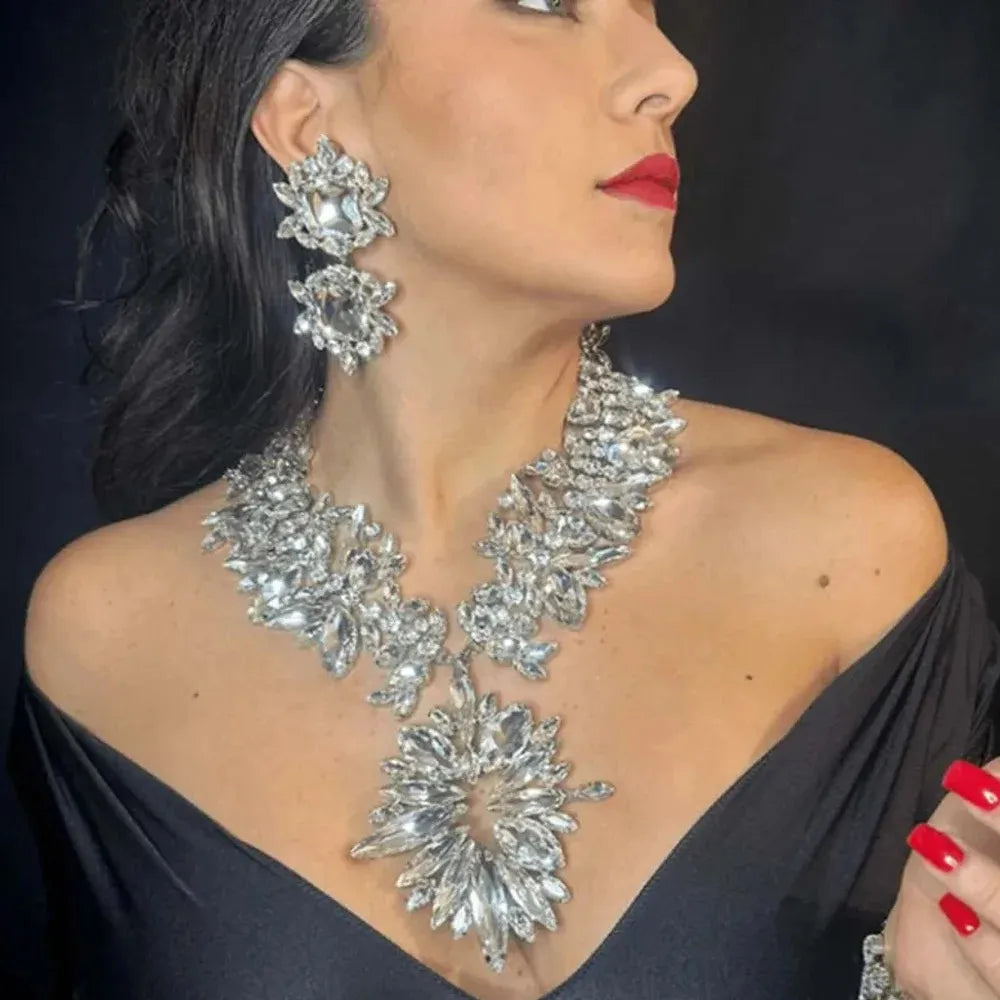 Stonefans Crystal Wedding Jewelry Set – 2 Piece Necklace & Earrings for Women