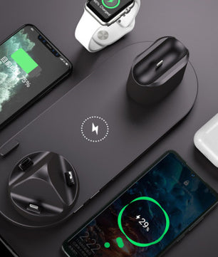 6 in 1 Wireless Fast Charging Dock Station for iPhone, Watch, and Phone