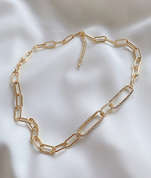 Zircon Metal Chain Necklace