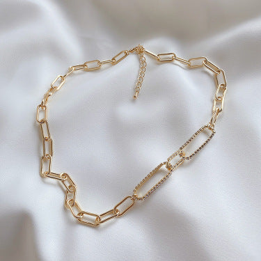 Zircon Metal Chain Necklace