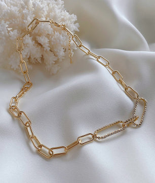 Zircon Metal Chain Necklace