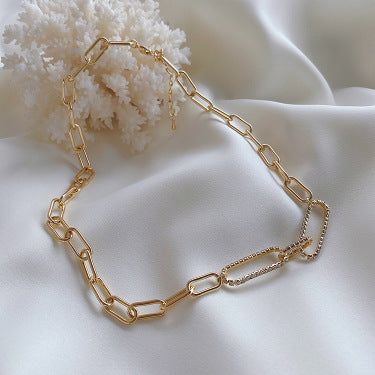 Zircon Metal Chain Necklace