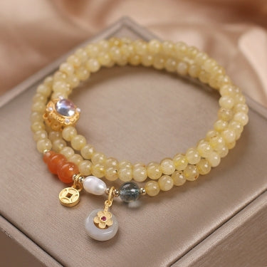 Natural Amethyst Multi-Circle Bracelet for Women