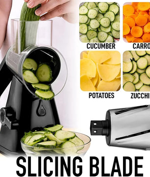 3-in-1 Rotary Cheese Grater & Vegetable Slicer
