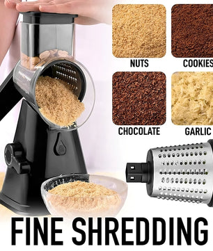 3-in-1 Rotary Cheese Grater & Vegetable Slicer