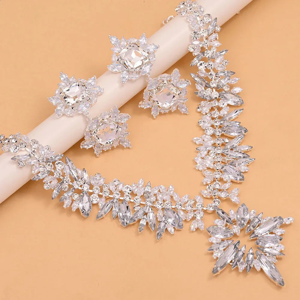 Stonefans Crystal Wedding Jewelry Set – 2 Piece Necklace & Earrings for Women