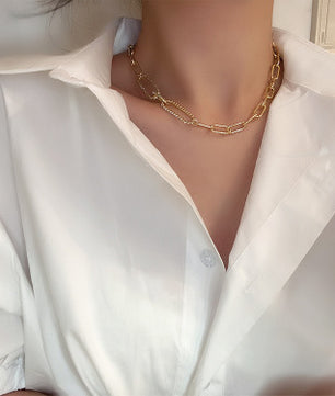 Zircon Metal Chain Necklace