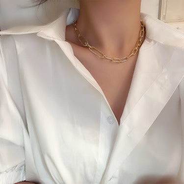 Zircon Metal Chain Necklace