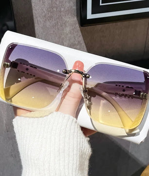 Half Frame Luxury Sunglasses with Premium Texture