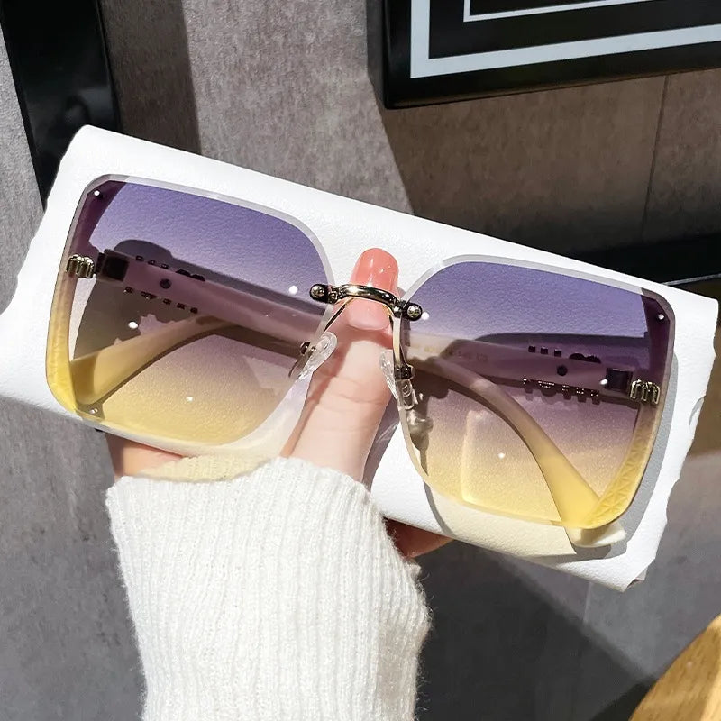 Half Frame Luxury Sunglasses with Premium Texture