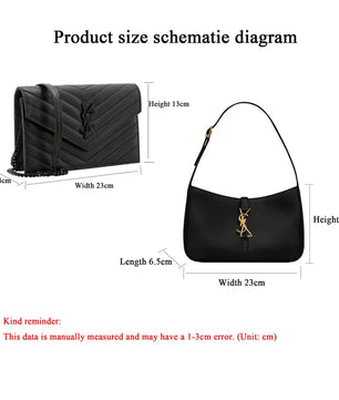 Designer Leather Shoulder Bag with Metal Chain