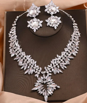 Stonefans Crystal Wedding Jewelry Set – 2 Piece Necklace & Earrings for Women
