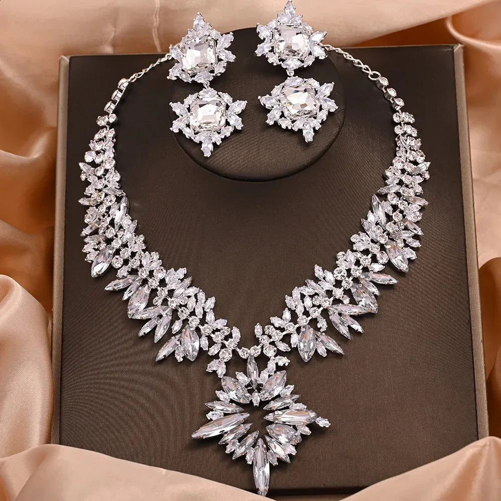 Stonefans Crystal Wedding Jewelry Set – 2 Piece Necklace & Earrings for Women