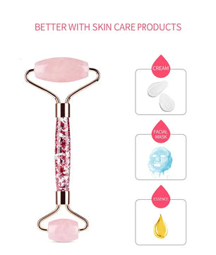 2Pcs Natural Jade Roller Gua Sha Set Face