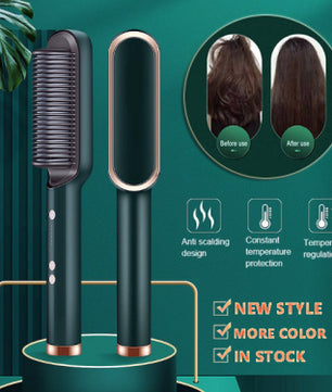 2-in-1 Hair Straightener & Curling Hot Comb