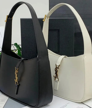 Designer Leather Shoulder Bag with Metal Chain