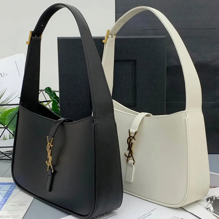 Designer Leather Shoulder Bag with Metal Chain