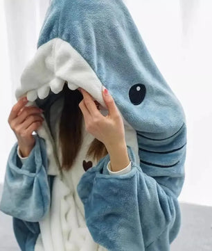 Shark Blanket Adult Shark Blanket Super Soft Cozy Flannel Hoodie Shark Blanket Hoodie Adult Wearable Shark Blanket Shark Blanket 240328