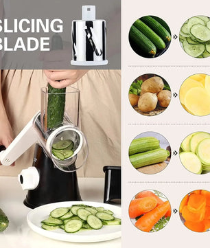 3-in-1 Rotary Cheese Grater & Vegetable Slicer