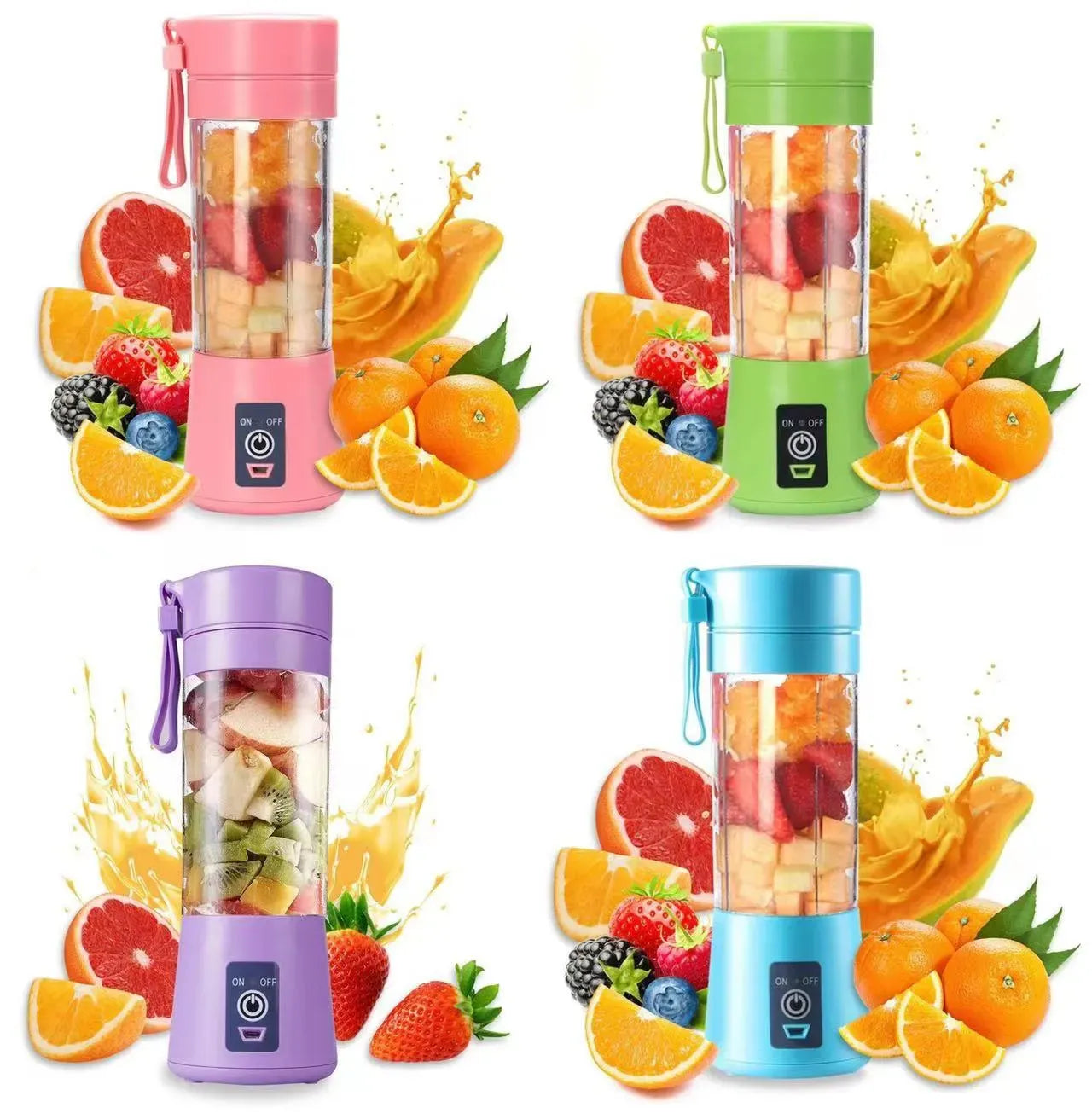 380Ml Juicer Personal With Travel Cup USB Portable Electric Blender Rechargeable Juicer Bottle Fruit Vegetable Kitchen Tools