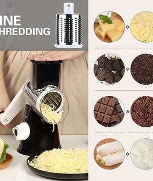 3-in-1 Rotary Cheese Grater & Vegetable Slicer