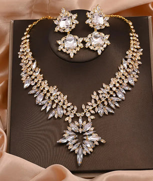 Stonefans Crystal Wedding Jewelry Set – 2 Piece Necklace & Earrings for Women
