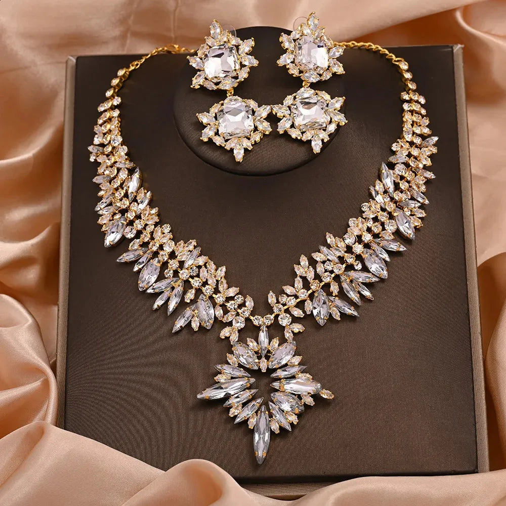 Stonefans Crystal Wedding Jewelry Set – 2 Piece Necklace & Earrings for Women