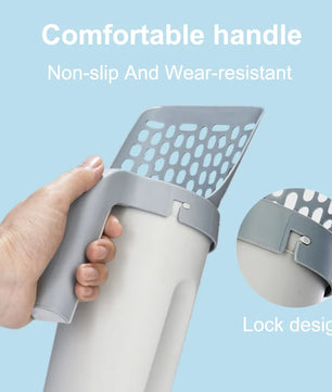 2 In 1 Portable Cat Litter Scoops Detachable Cat Litter Shovel with Refill Bags Litter Waste Container for Cat Cleaning Supplies
