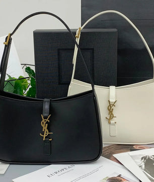 Designer Leather Shoulder Bag with Metal Chain