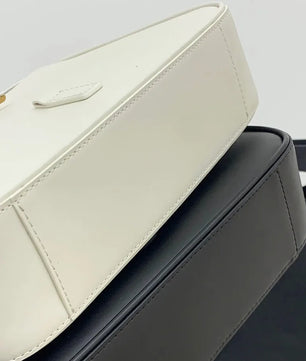 Designer Leather Shoulder Bag with Metal Chain