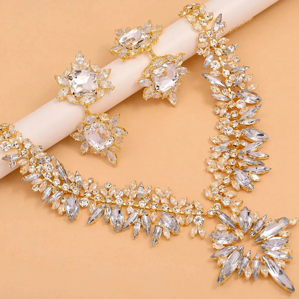 Stonefans Crystal Wedding Jewelry Set – 2 Piece Necklace & Earrings for Women