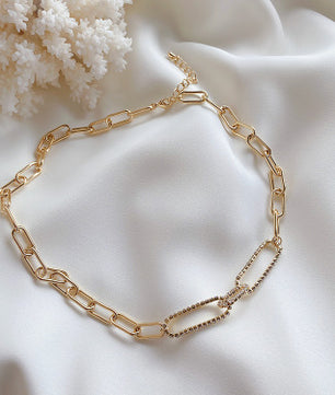 Zircon Metal Chain Necklace
