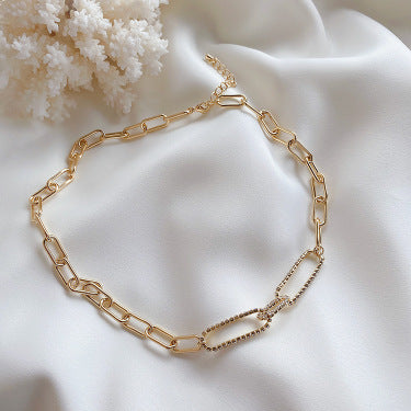 Zircon Metal Chain Necklace