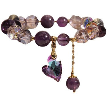 Purple Heart Amethyst Crystal Bracelet