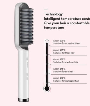 2-in-1 Hair Straightener & Curling Hot Comb