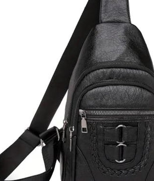 Men's And Women's Retro Leather Crossbody Bag Chest Bag