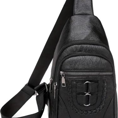 Men's And Women's Retro Leather Crossbody Bag Chest Bag