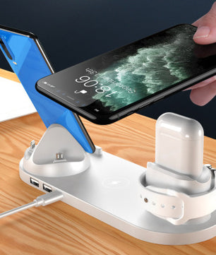 6 in 1 Wireless Fast Charging Dock Station for iPhone, Watch, and Phone