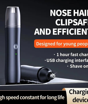 2-in-1 Rechargeable Nose & Ear Hair Trimmer – Safe & Painless Grooming