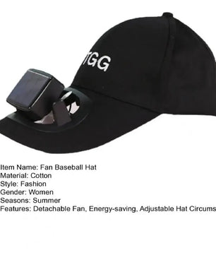 Cap With Solar Fan