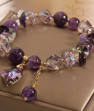 Purple Heart Amethyst Crystal Bracelet