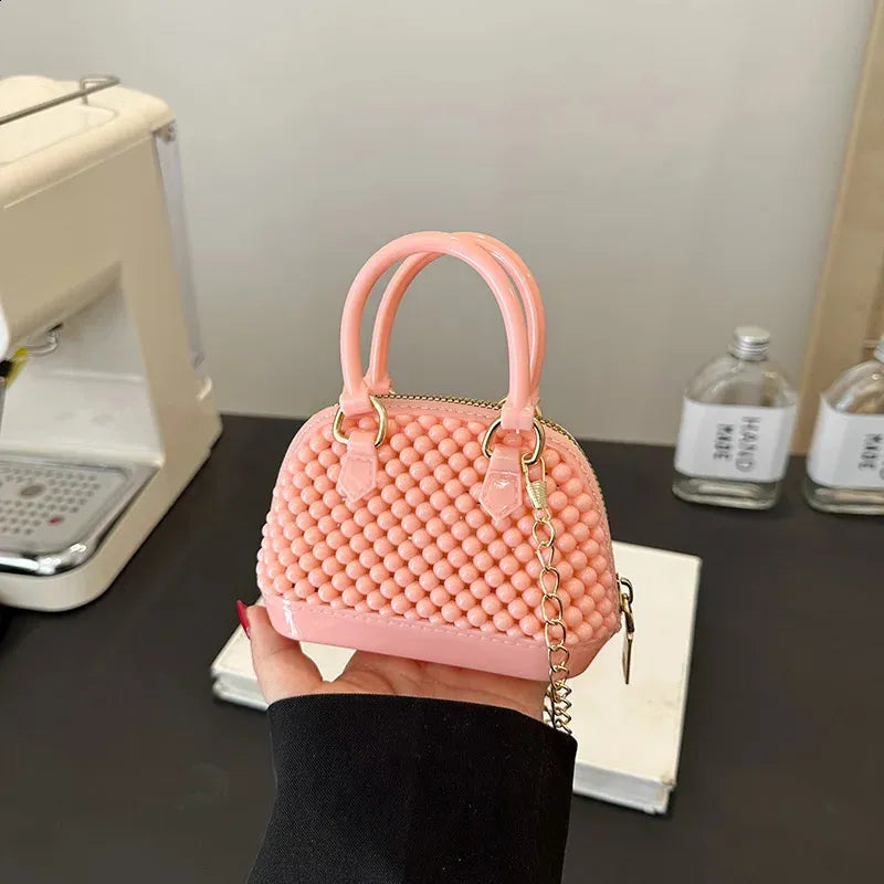fashion little fragrance chain bag jelly pearl kids beach vacation shell girl candy color coin purse