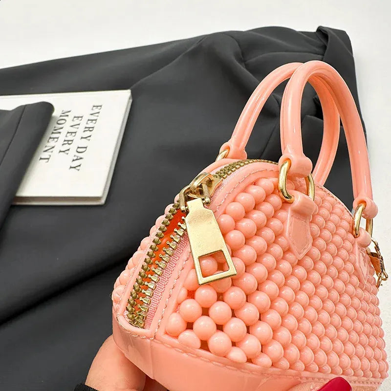 fashion little fragrance chain bag jelly pearl kids beach vacation shell girl candy color coin purse