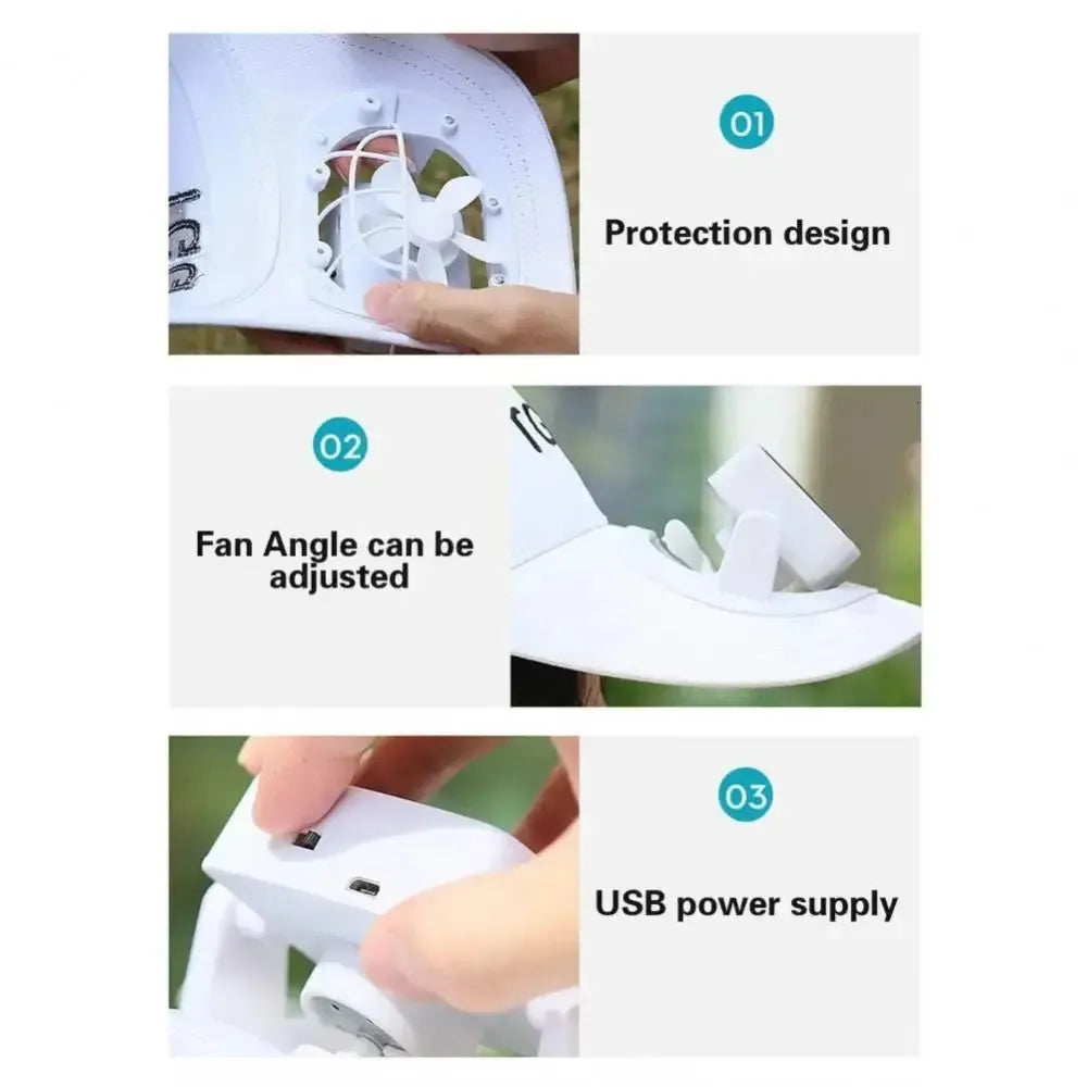 Cap With Solar Fan