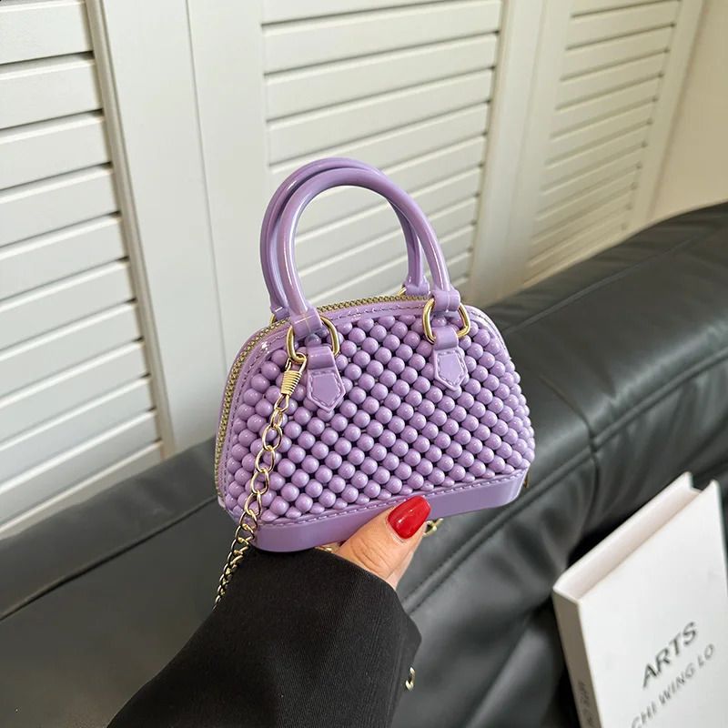 fashion little fragrance chain bag jelly pearl kids beach vacation shell girl candy color coin purse
