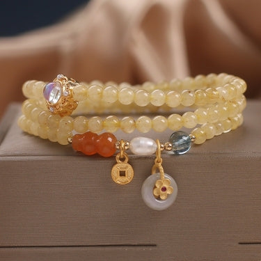 Natural Amethyst Multi-Circle Bracelet for Women