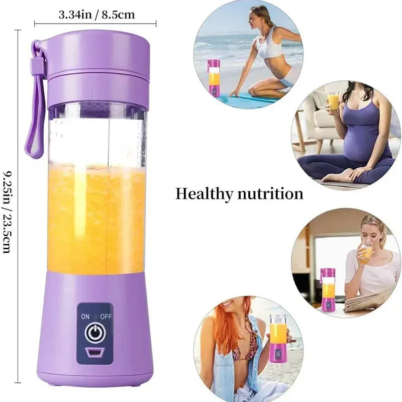 380Ml Juicer Personal With Travel Cup USB Portable Electric Blender Rechargeable Juicer Bottle Fruit Vegetable Kitchen Tools