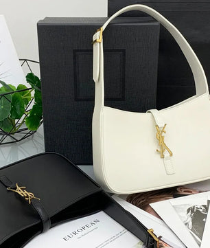 Designer Leather Shoulder Bag with Metal Chain